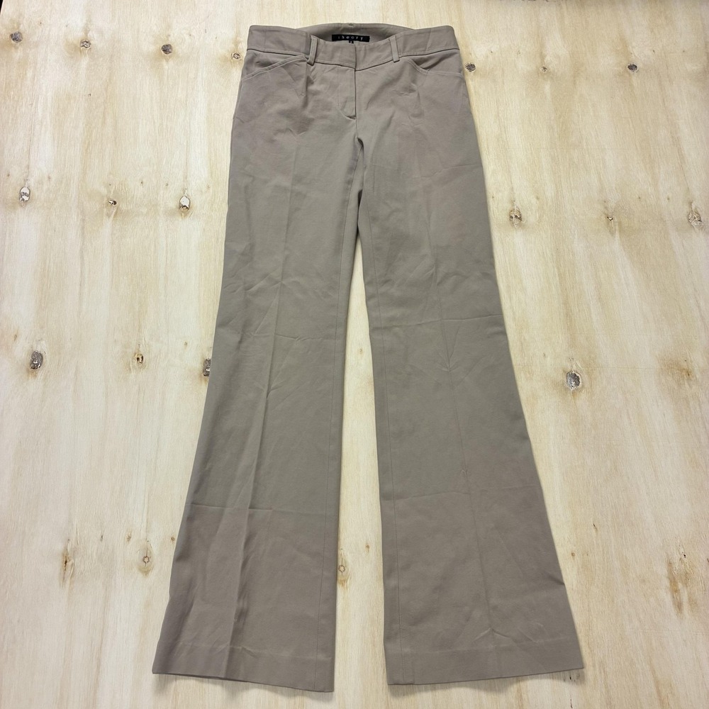 Theory Pants Womens 2 Beige Chino Bootcut Twill Pockets Casual Career Office